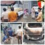 Si Jago Merah Melalap Satu Unit Mobil Suzuki S Presso Milik Kepala Desa Wibawamulya