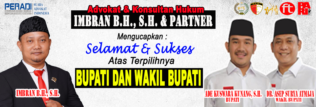 Pimpinan Kantor Hukum Imbran, Pimpred Media Pari, & Partner, Ucapkan Selamat Kepada Ade Kuswara Kunang, S.H. dan Dr. Asep Surya Atmaja