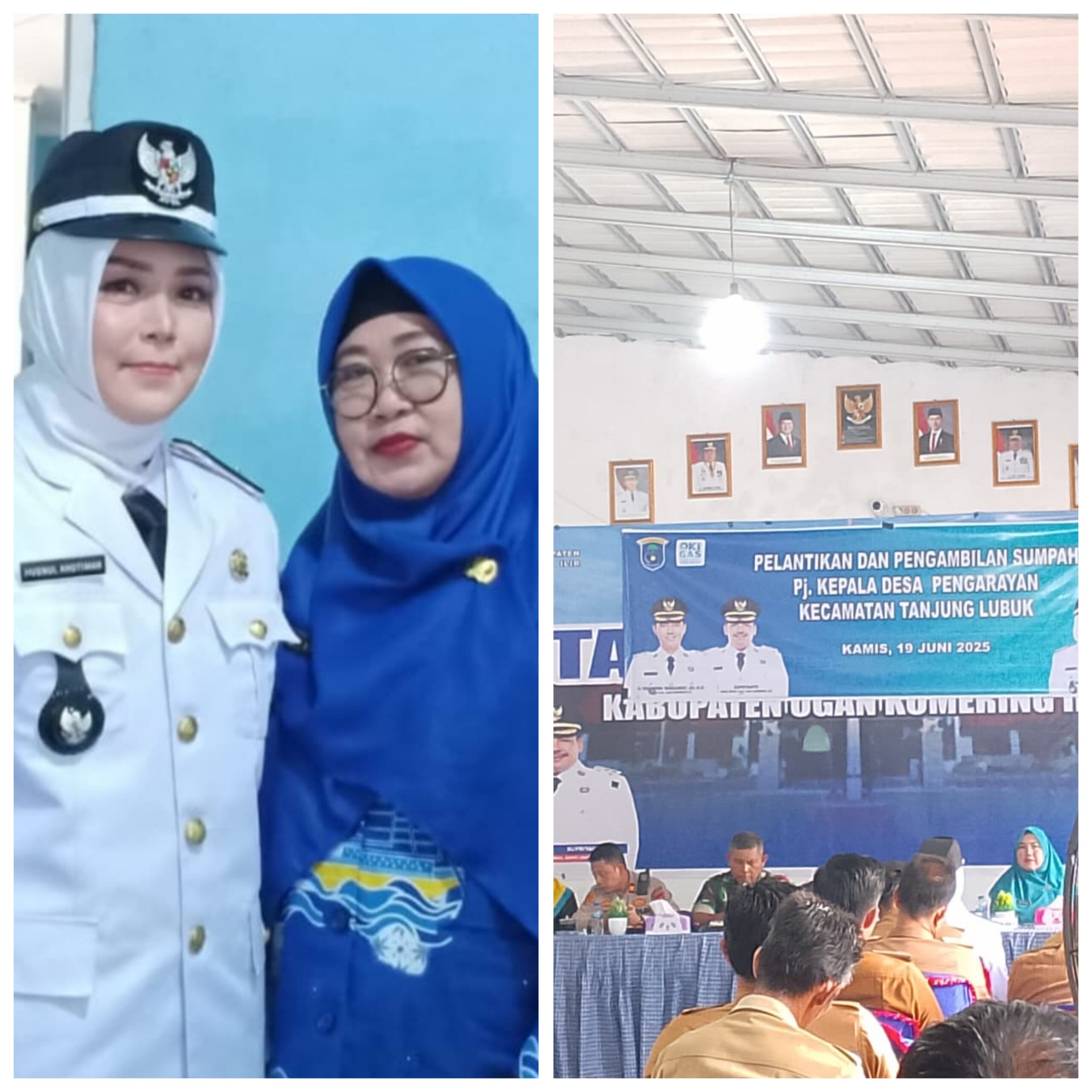 Pelantikan Pejabat (PJ) Kepala Desa Pangarayan Di Laksakan Di Kecamatan Tanjung Lubuk Kabupaten Oki Sumsel