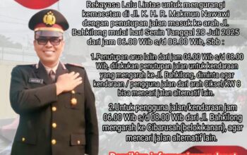 Polsek Serang Baru Berlakukan Rekayasa Lalu Lintas di Jl. K.H.R. Mak’mun Nawawi Mulai 28 Juli 2025