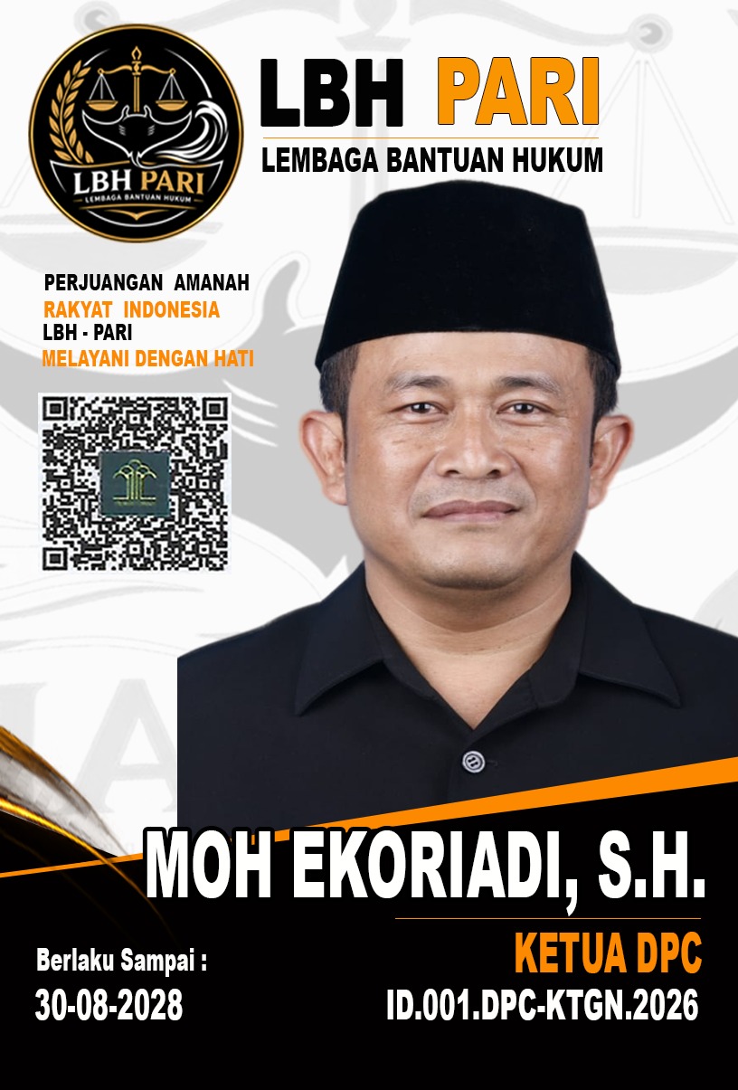 Moh. Ekoriadi, S.H. Resmi Pimpin LBH PARI Kabupaten Tangerang, Fokus pada Keadilan Tanpa Pamrih