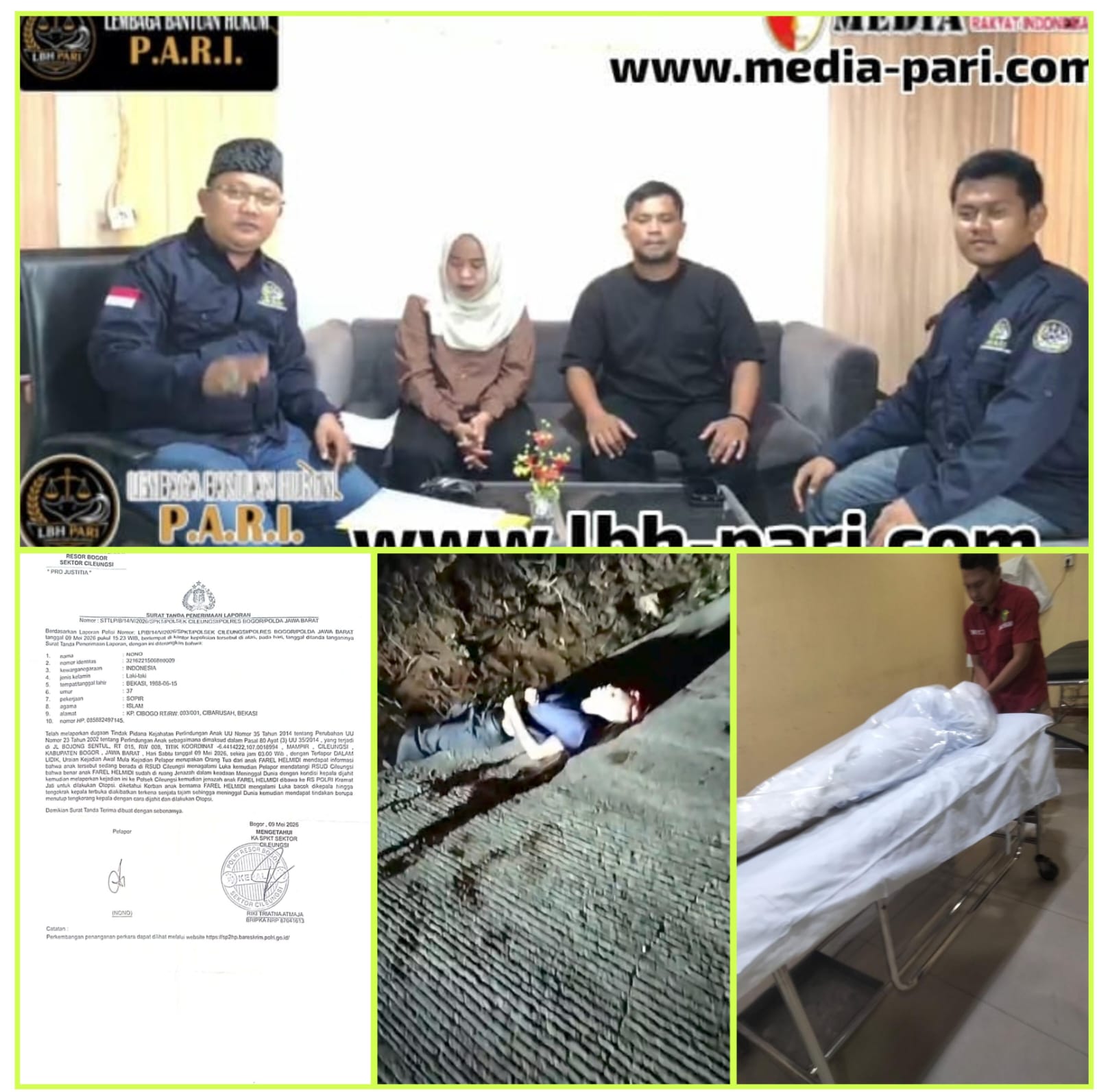 Pernyataan Resmi Ibu Siti Aisyah Terkait Tragedi Pembacokan Almarhum Farel Helmidi di Cileungsi