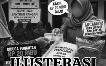 Viral !! Di Duga Pembagian Beras Bansos Di pungut Dua Puluh Ribu Rupiah Per KPM Oleh Oknum RT  Desa Sindang Mulya